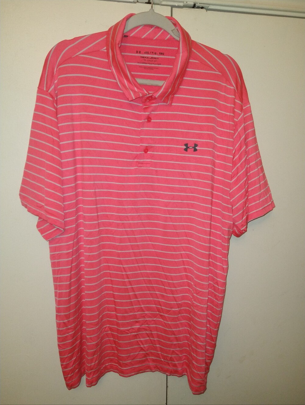 Under Armour The Playoff Polo Striped Short Sleeve Polo Shirt Men's sz XXL.
